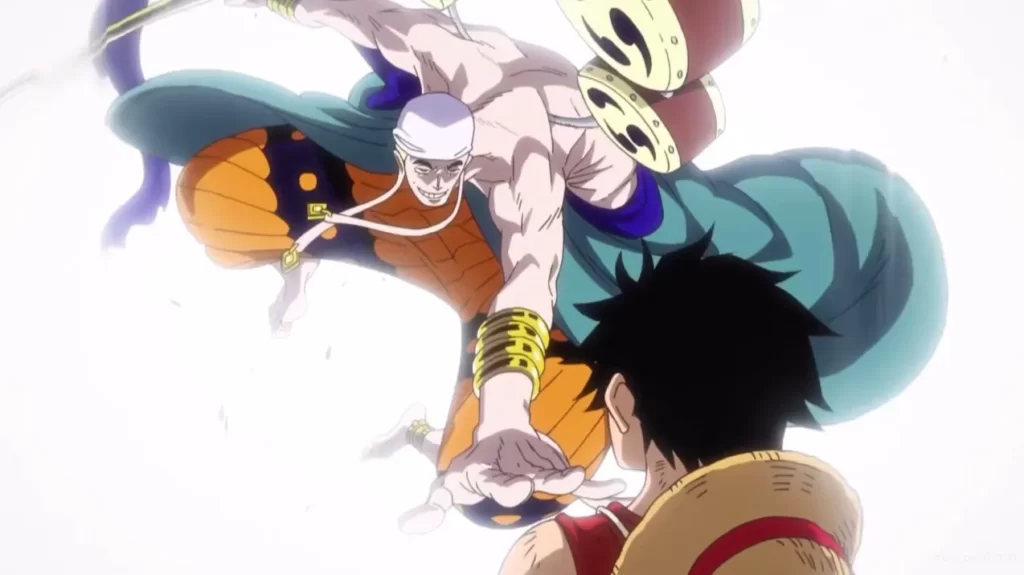 Luffy VS Enel fights in One Piece